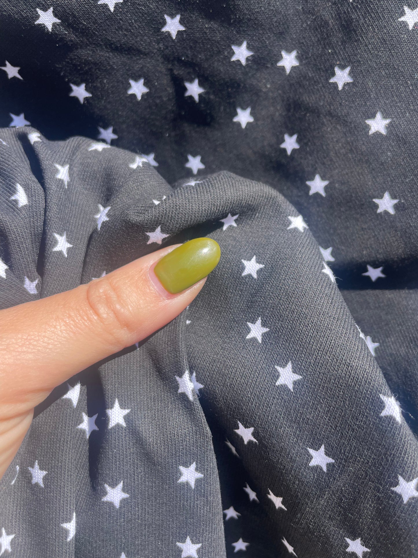 Black White Mini Star Print thick Cotton Vintage Jersey "I am a Star"