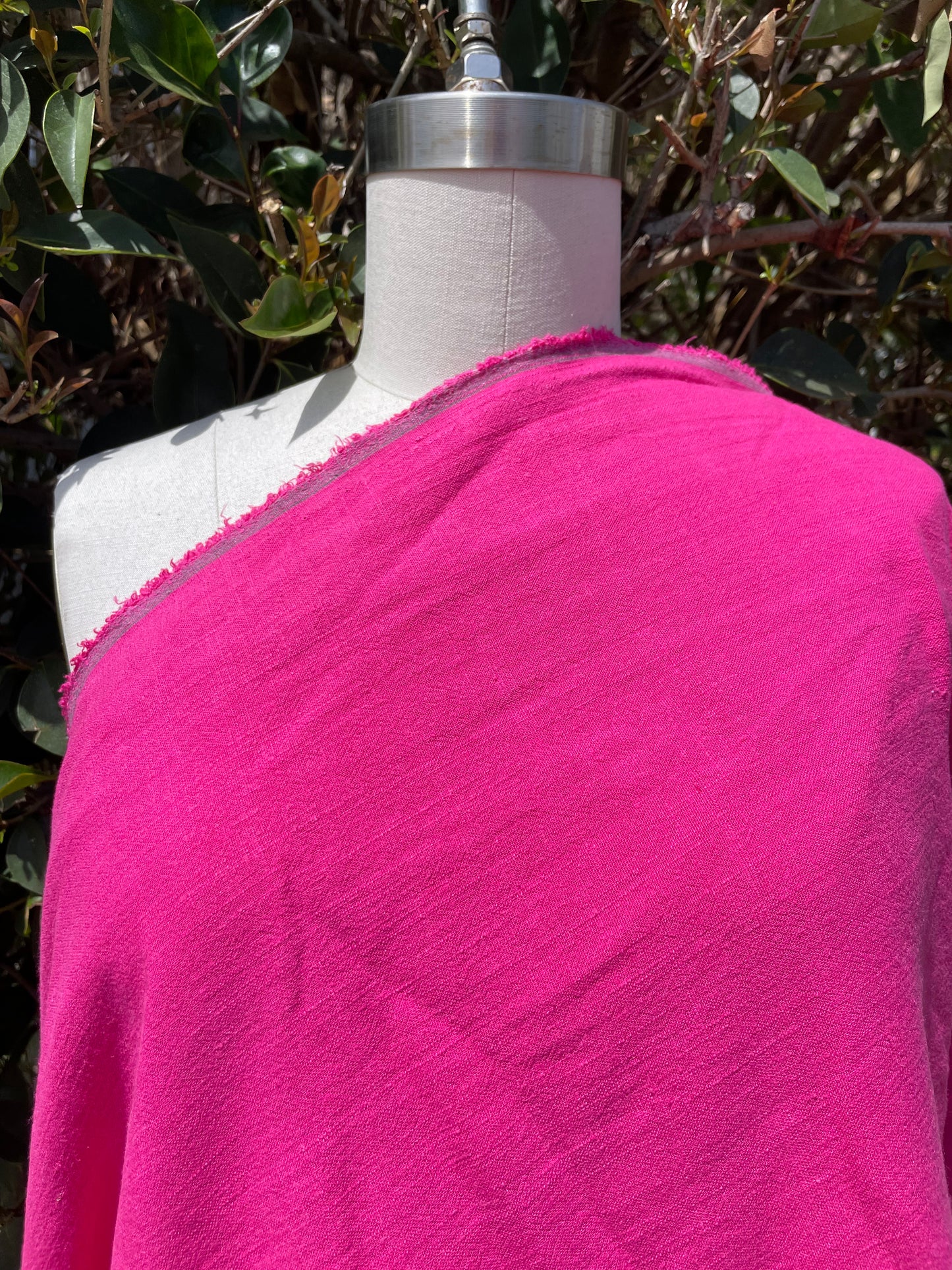Fushia Pink Linen Rayon Blend Woven "Baja Mama"