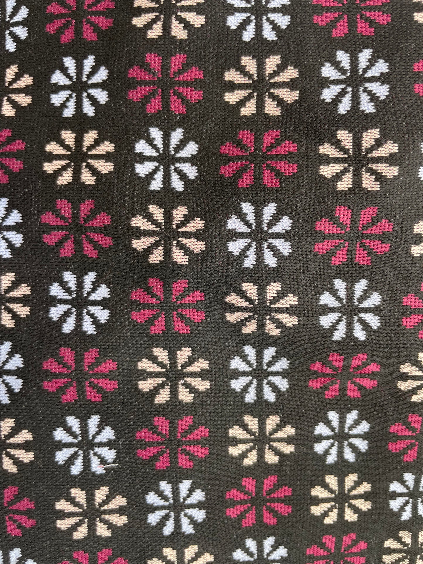 Multi Color Daisy Retro Inspired Ponte Print Knit "Moody Groovy Petals"
