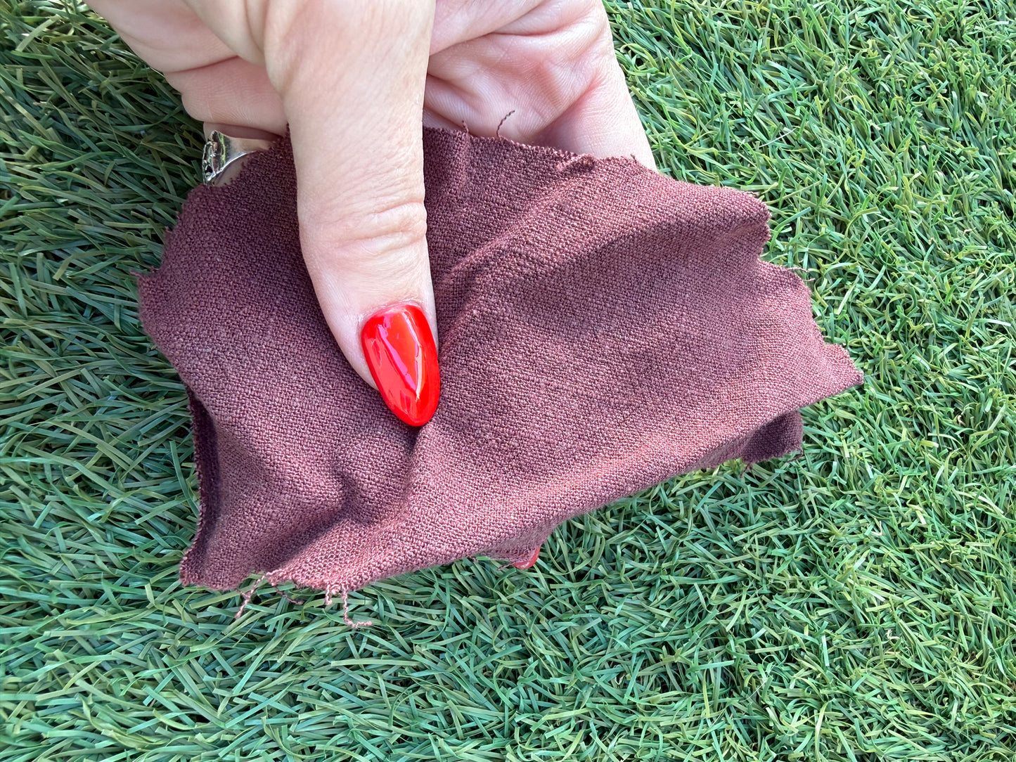 Burgundy Red Linen Rayon Blend Woven "Raspberry Crumble"