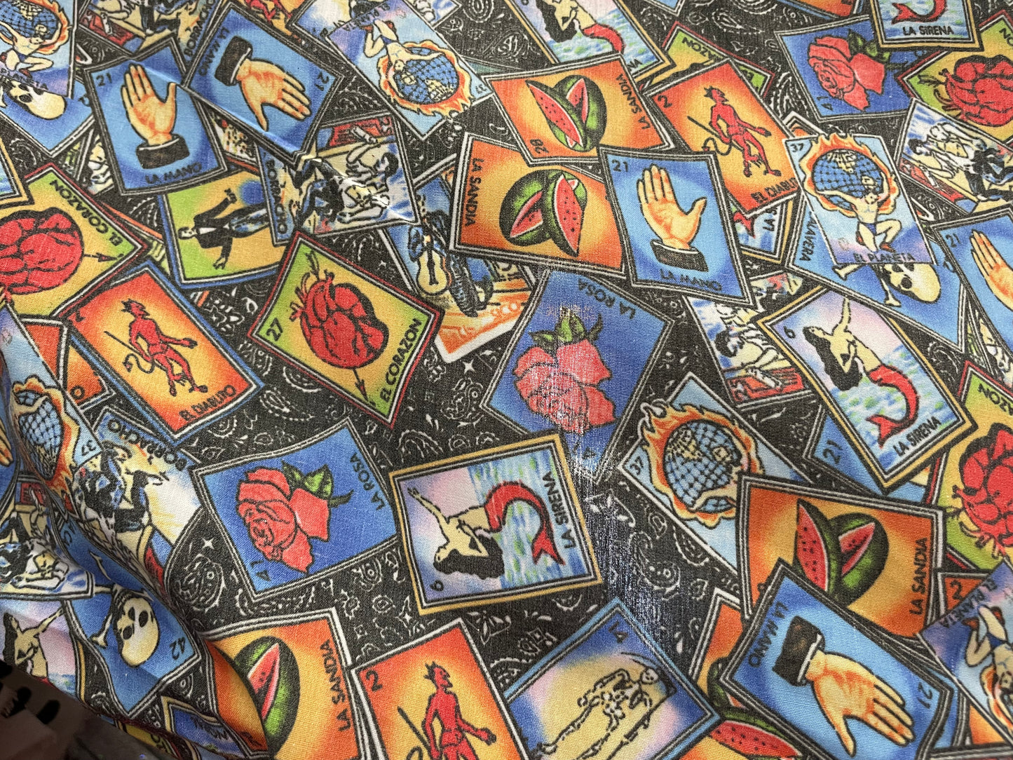 Lotería Card Game Cotton Polyester Blend Poplin "Lotería Por Vida"