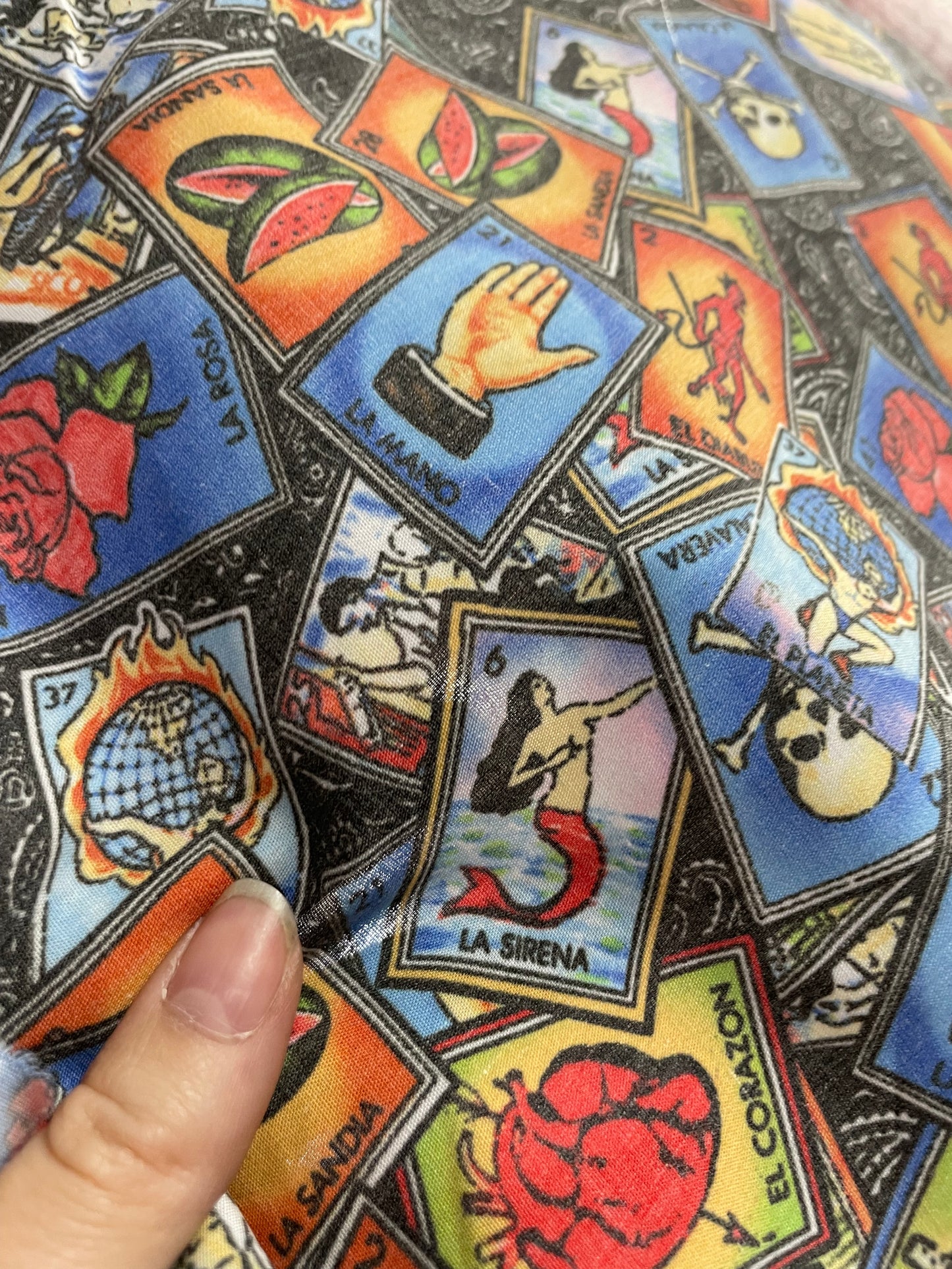 Lotería Card Game Cotton Polyester Blend Poplin "Lotería Por Vida"