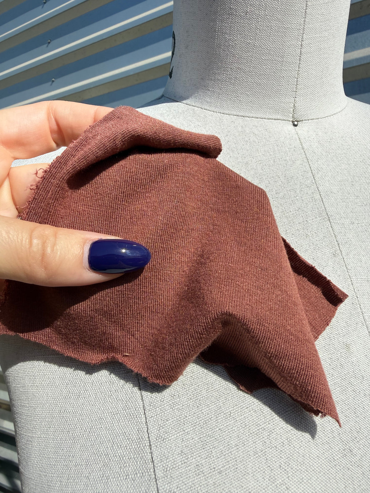 'Melted' Warm Brown Rayon Spandex Jersey – Deadstock | Pre-Cut Yardage