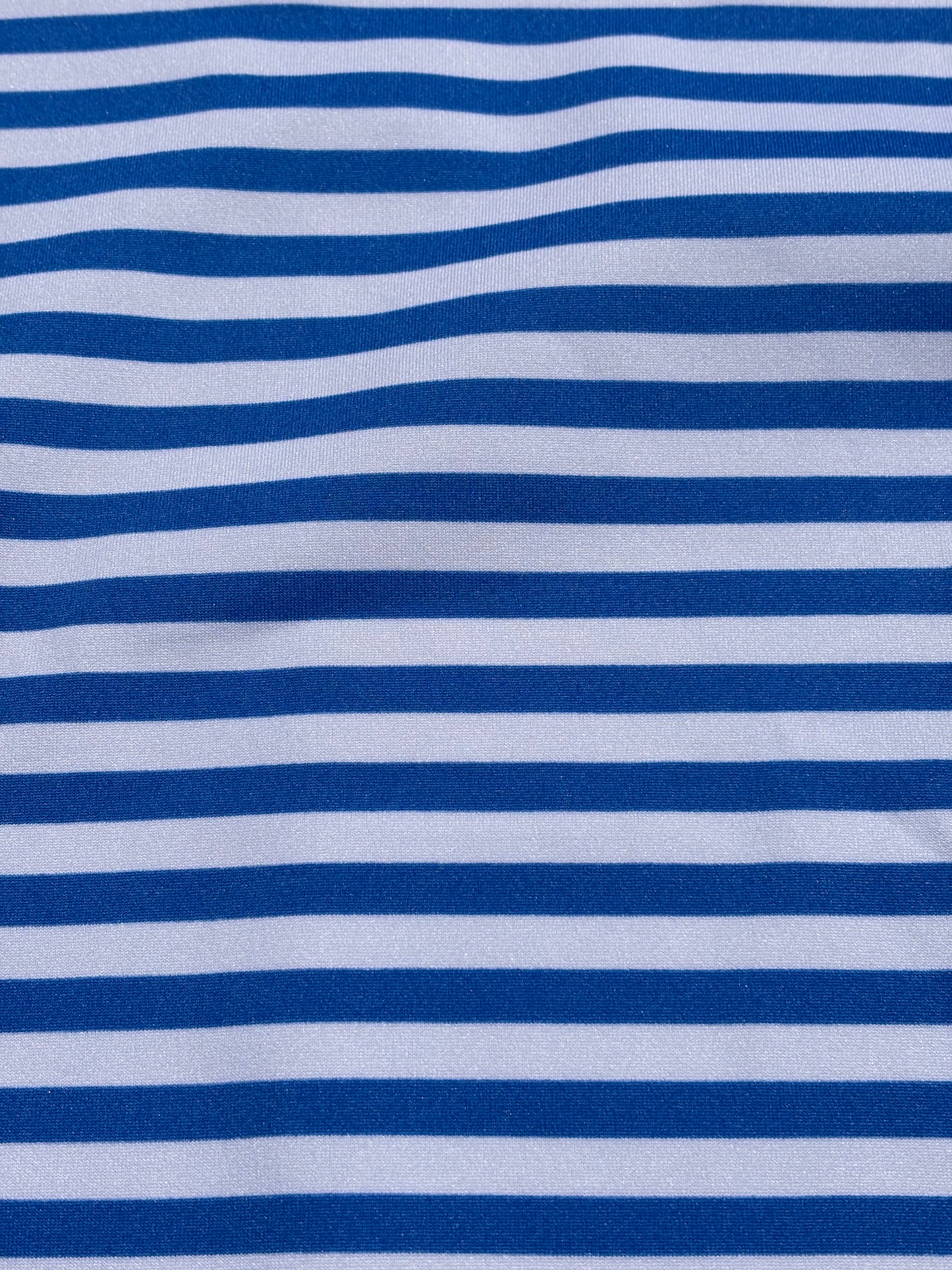 Blue White Stripe Nylon Spandex Swim Knit "Big Splash"