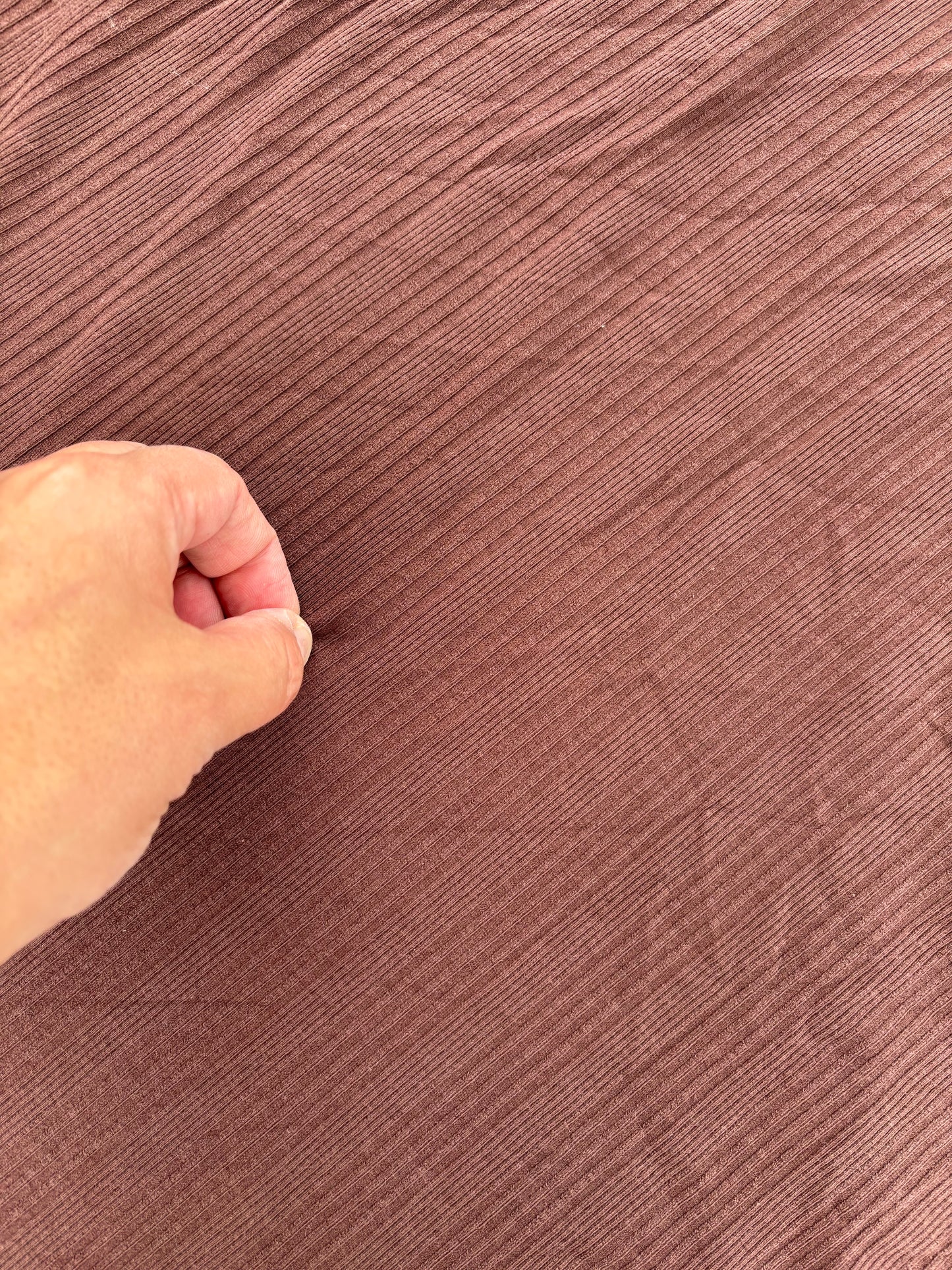 Brown Varigated Stripe Rib Rayon Knit "Brownie Bite"