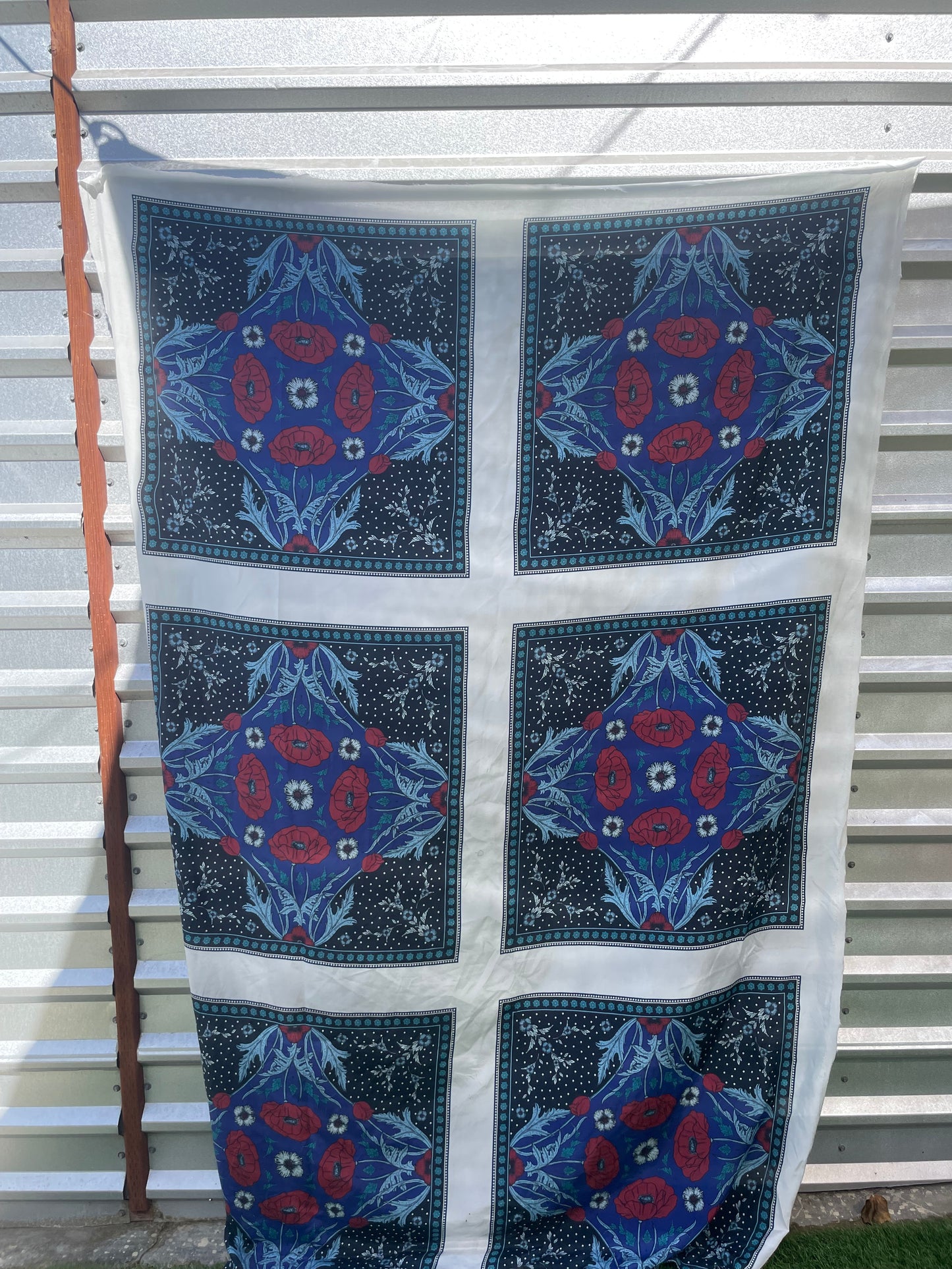 Silk Cotton Voile Poppy Scarf Print “Poppin’ Poppy’s”