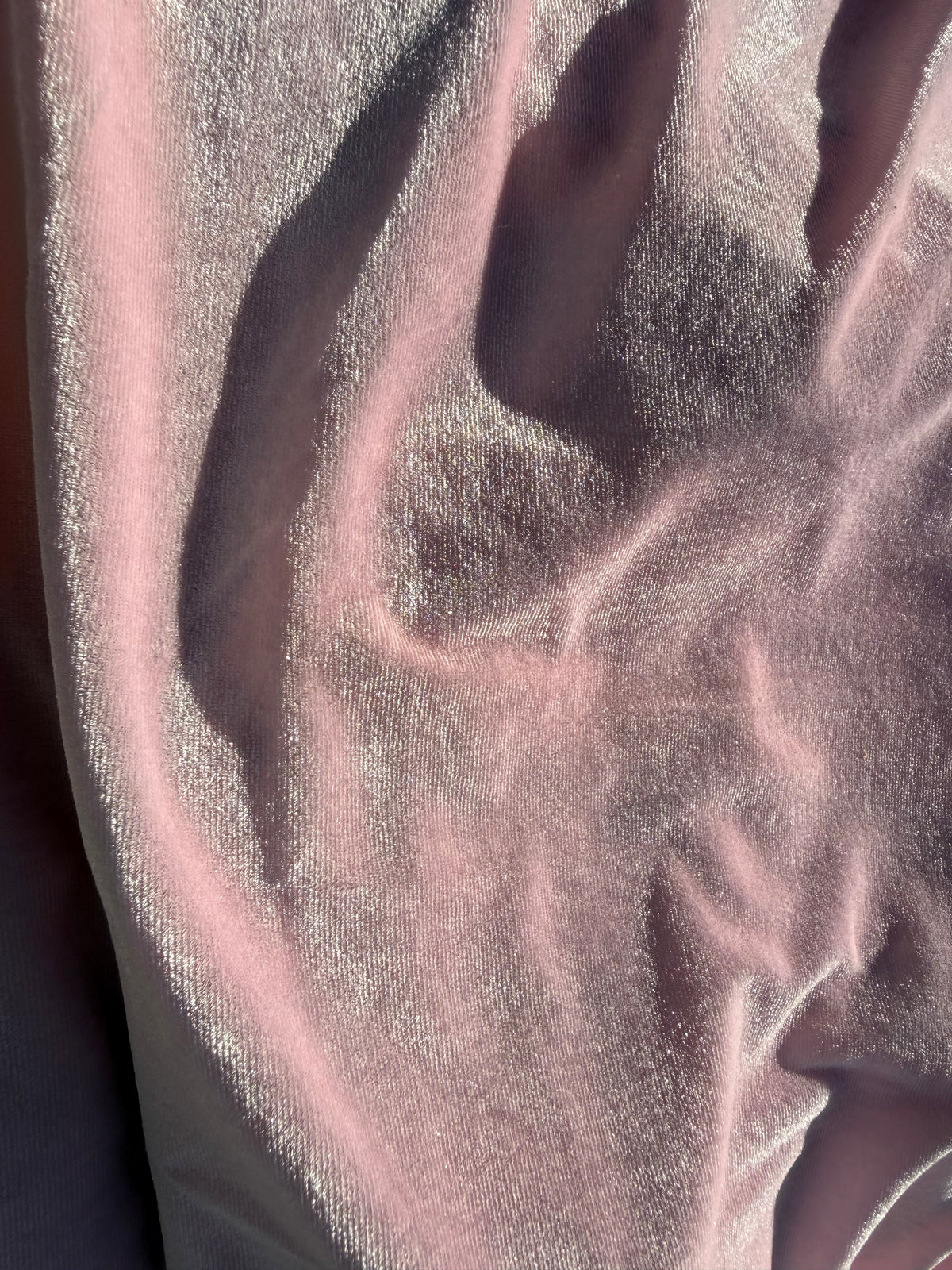 Light Pink Polyester Spandex Stretch Velvet Knit "Love Songs”