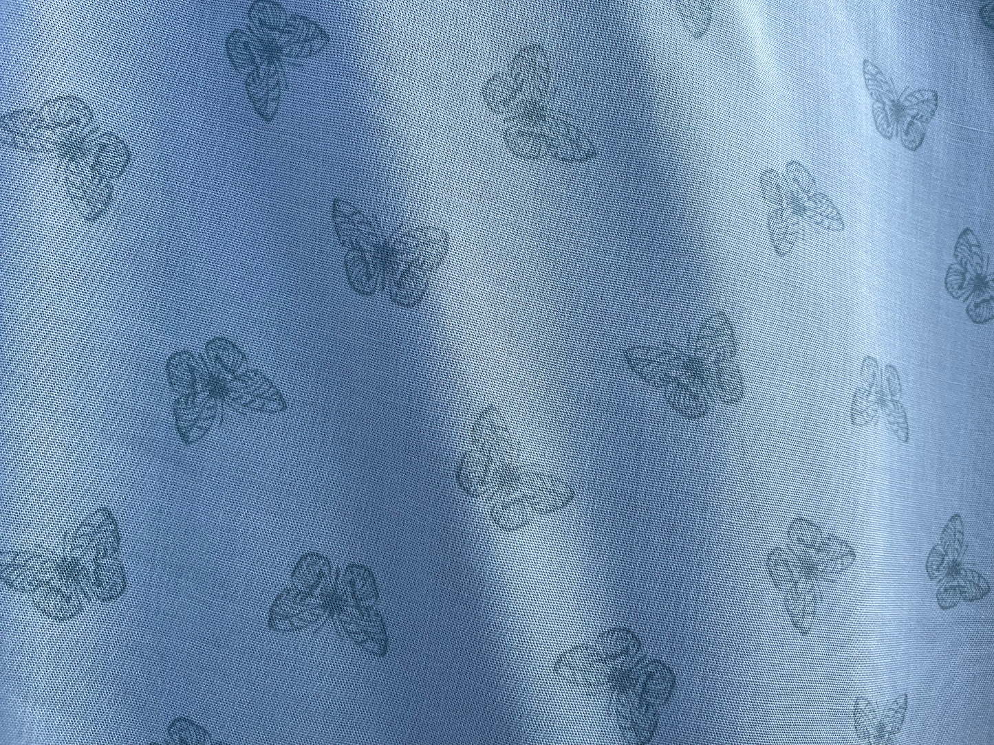 Blue Butterfly Retro Spring Print Rayon Challis "Dreaming of Butterflies"
