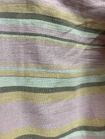 Pink Orange Brown Cream Stripe Cotton Gauze Woven "Sherbet Sunset"