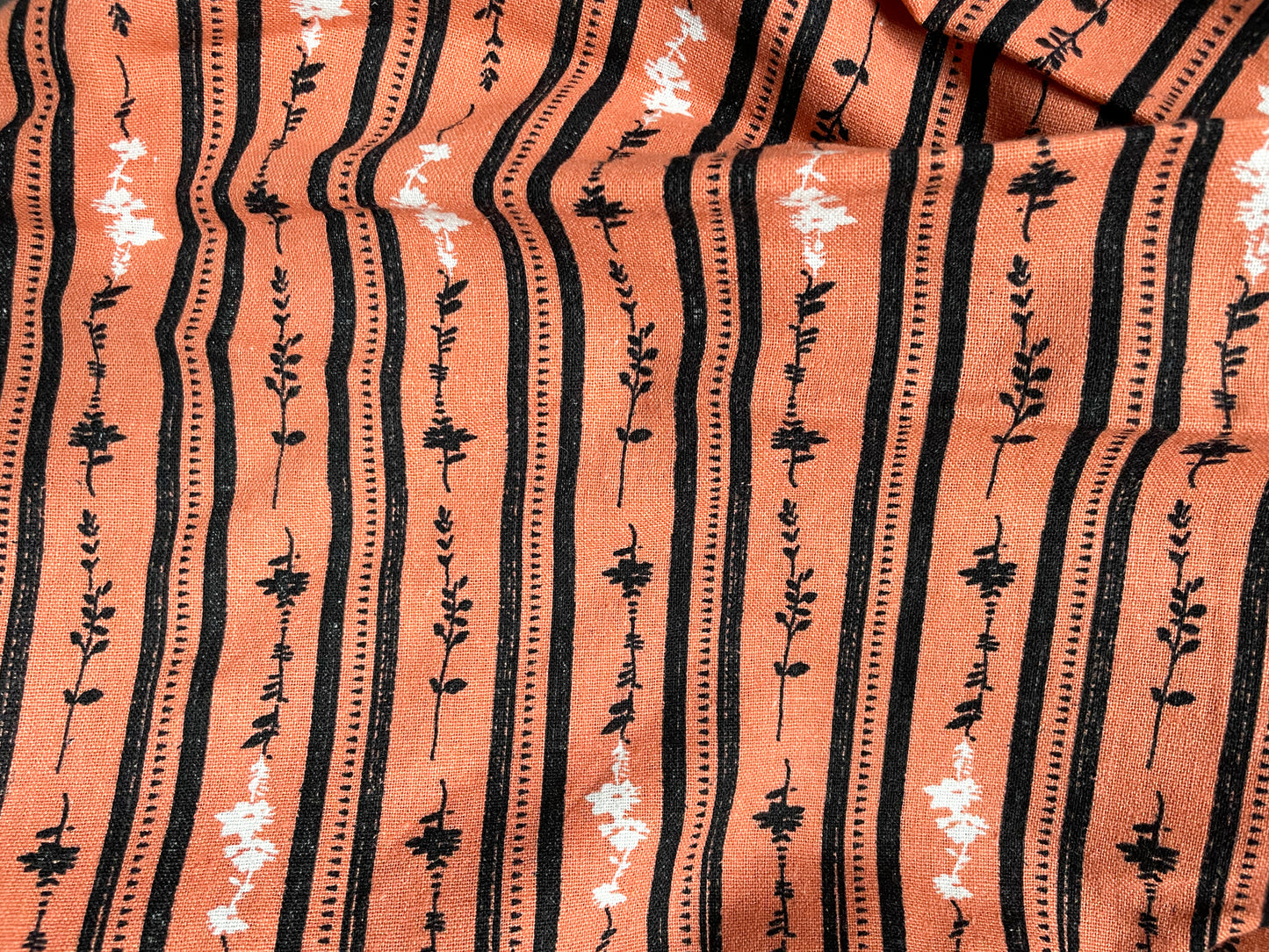 Coral Floral Cottage Core Cotton/ Linen " Peach Tree"
