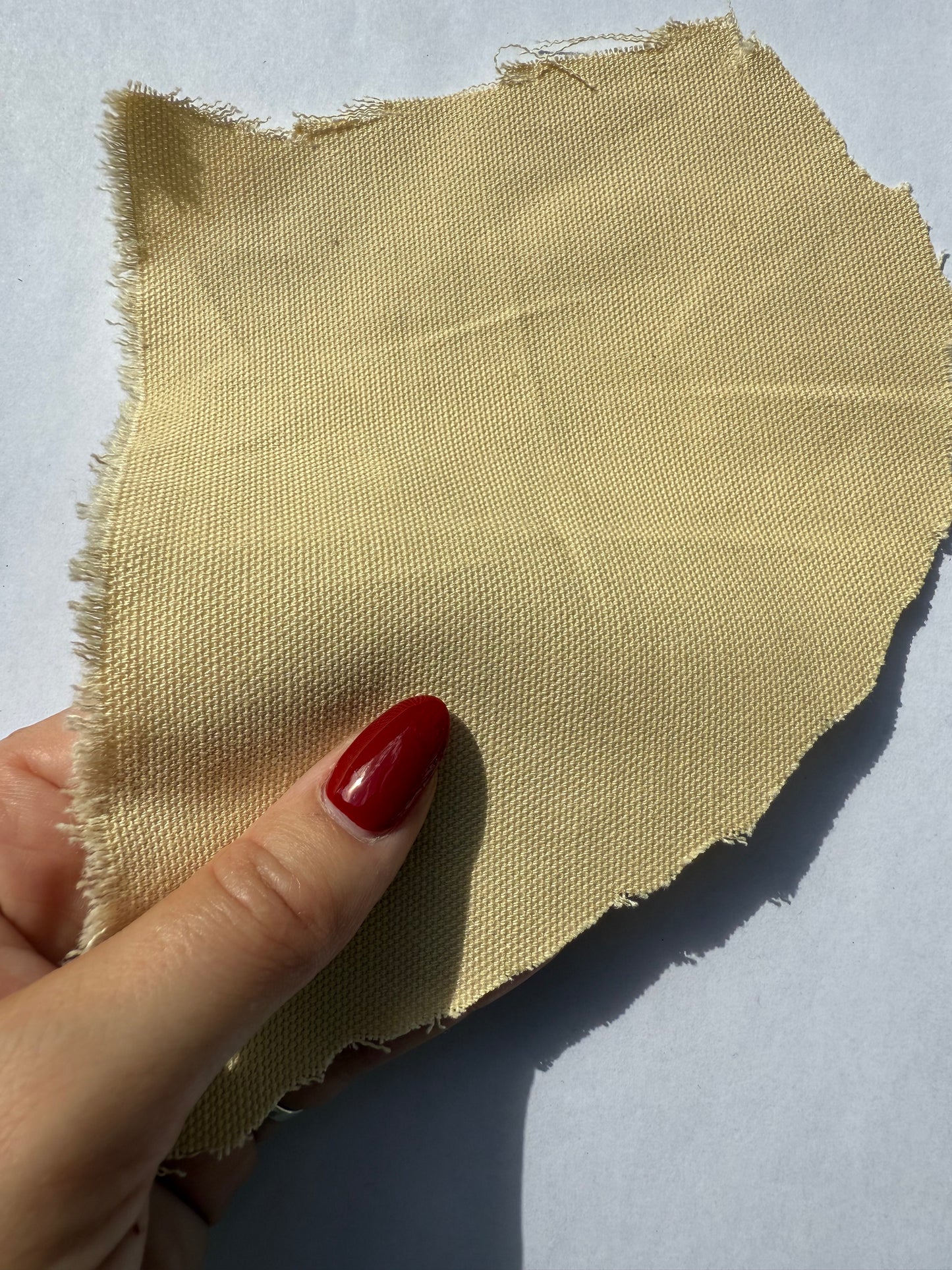 Yellow Cream Cotton Duck Canvas "Lite Butter’