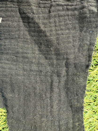 Black Double Cotton Gauze Woven "Midnight Marshmallow"