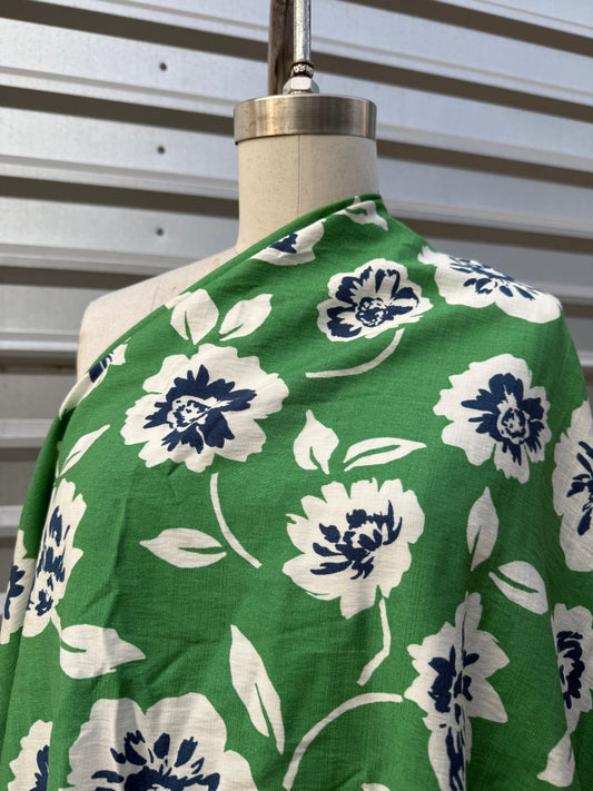 Green Blue white  Floral Rayon Fille "Vacay Kelly"