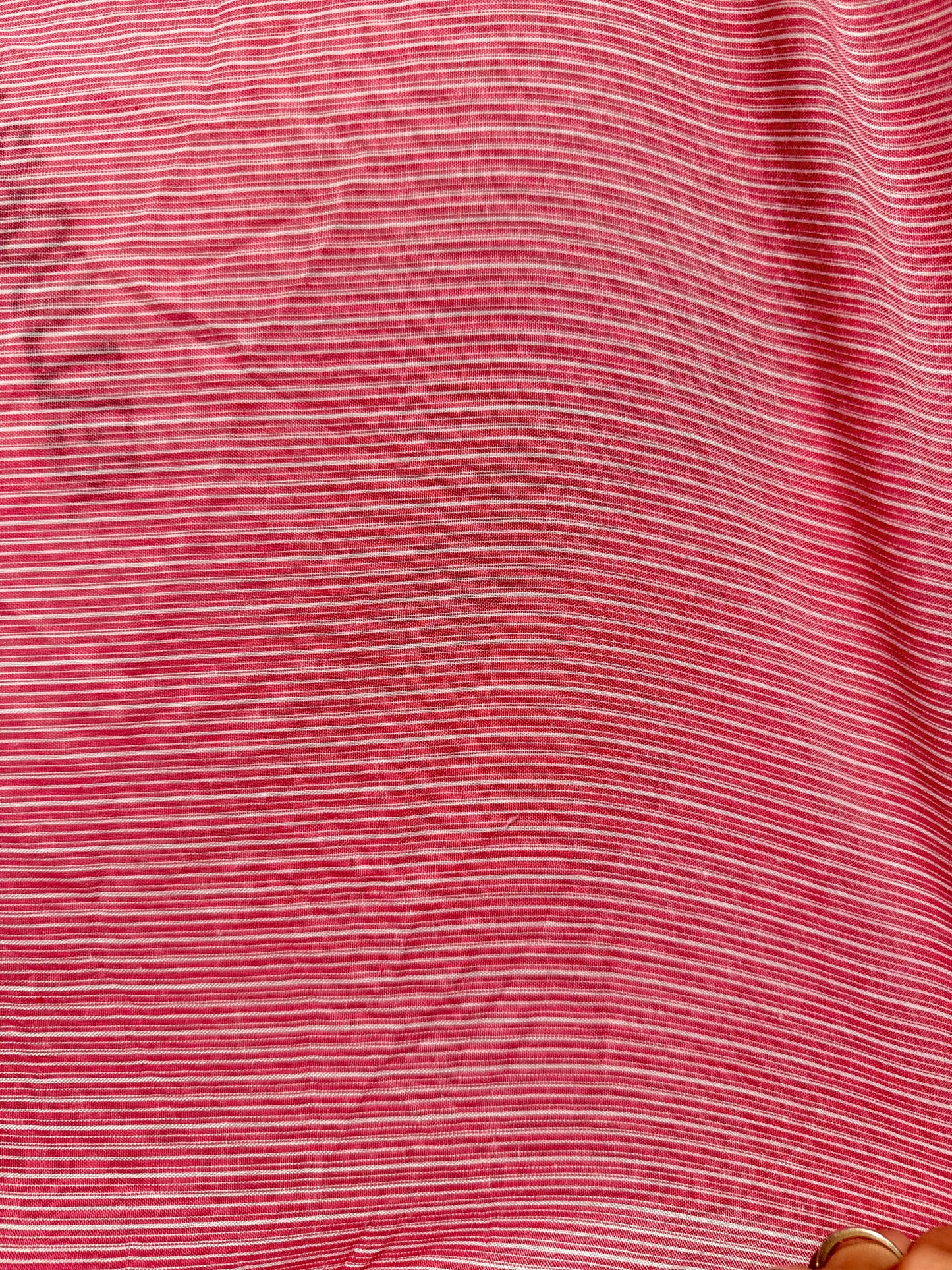 Pink White mini Stripe Cotton Voile Shirting Woven "Josie"