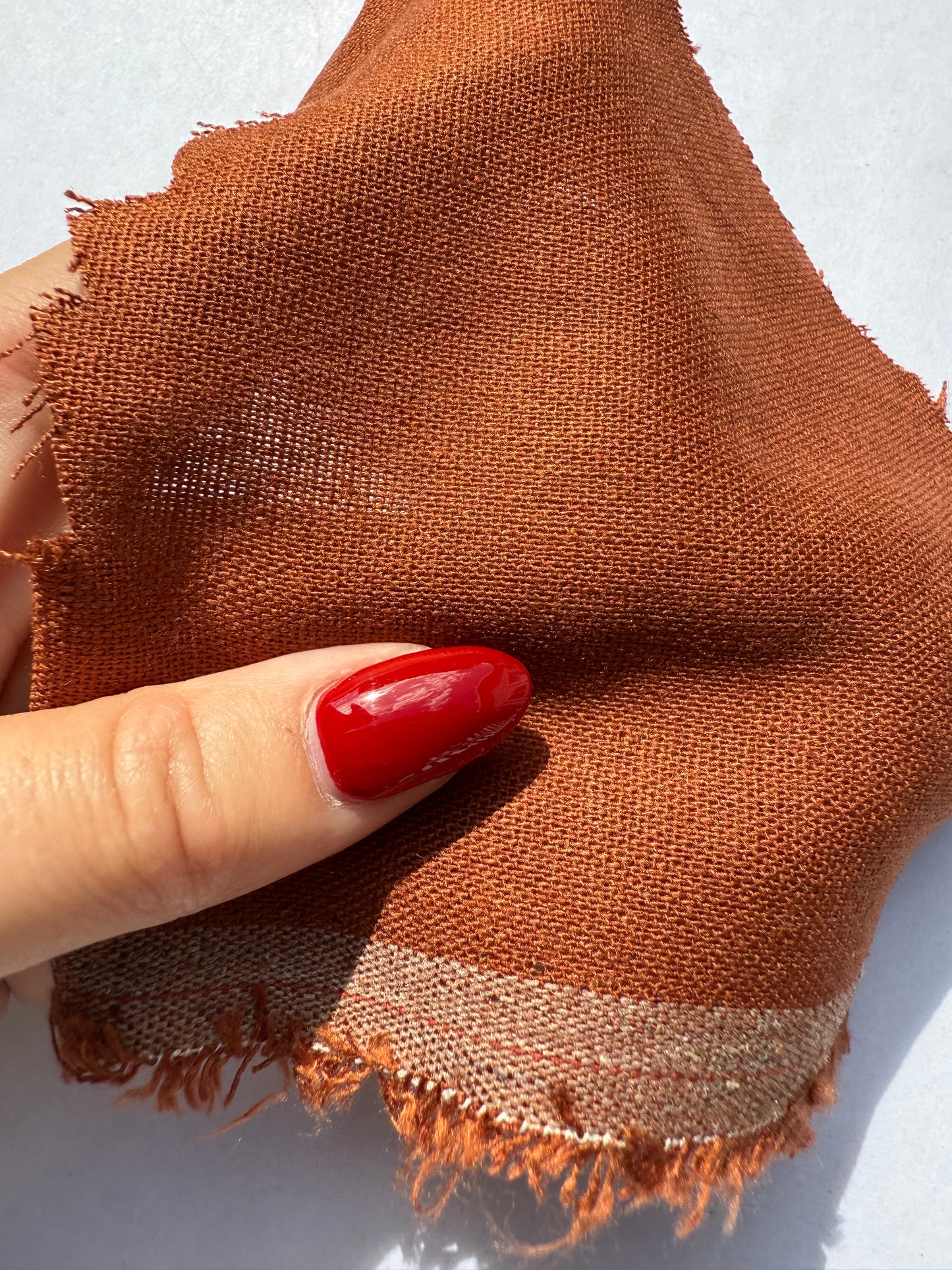 Rust Brown Orange Cotton Linen Solid Blend "Rusty Roots"