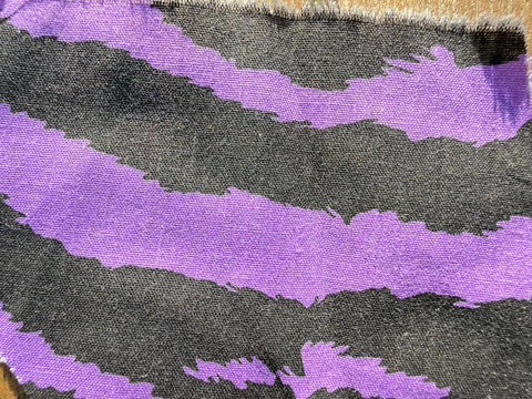Purple Black Zebra Animal Stripe Cotton Poplin Shirting Woven "Zebra Punk"