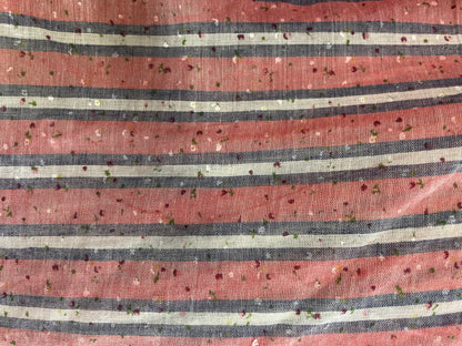 Pink White Blue Green Speckle Stripe Cotton Voile Woven "Confetti Composition"