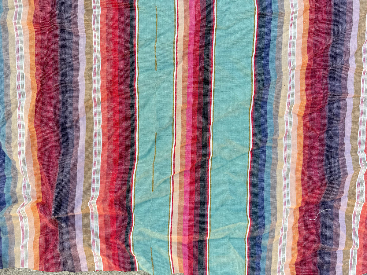 Blue Tan Red Stripe Cotton Woven “Tio’s Chevy”