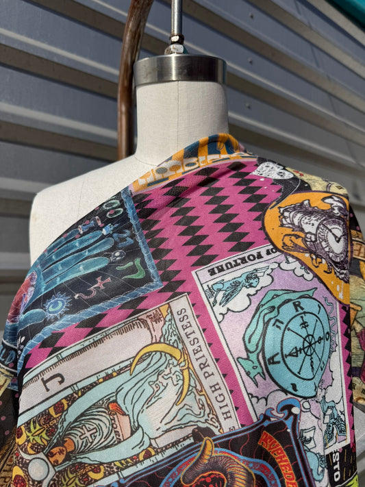 Multi Color Tarot Magic Micro Mesh Polyester Spandex Knit "Wild Card"