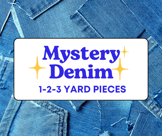 1-2-3 Yard Pieces Mystery Denim Fabric Bundle