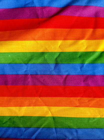 Rainbow Stripe Vintage Cotton Lightweight Poplin "June"