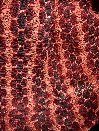 Pink Purple Red Crochet Vintage Polyester Knit "Berry me n' crochet"