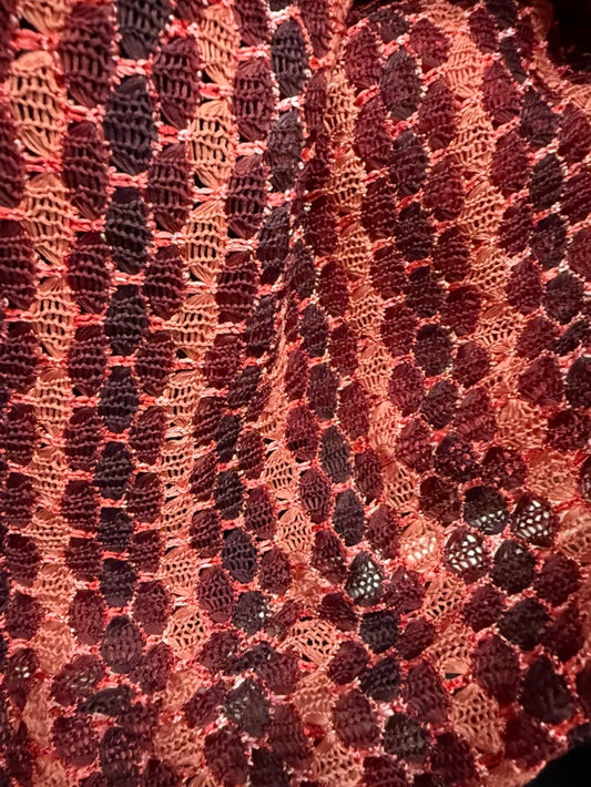 Pink Purple Red Crochet Vintage Polyester Knit "Berry me n' crochet"