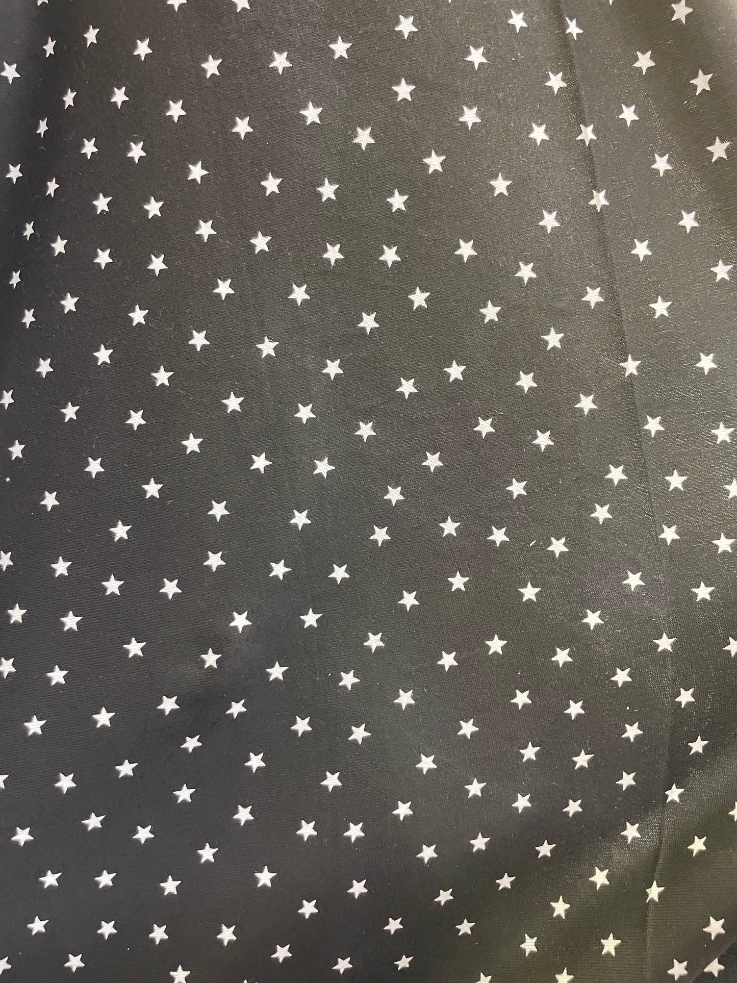 Black White Mini Star Print  thick Cotton Vintage Jersey  "I am a Star"