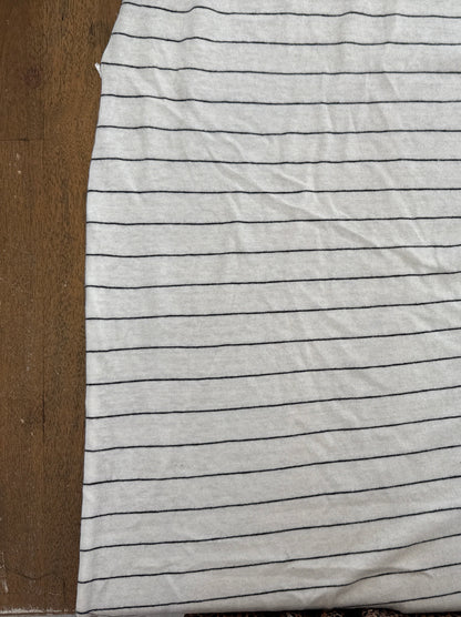 White Thin Black Stripe Cotton Jersey "Three Hole Paper”
