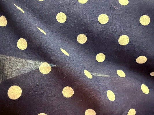 Navy White Polka dot Sheer Cotton Voile Woven "Spot On"