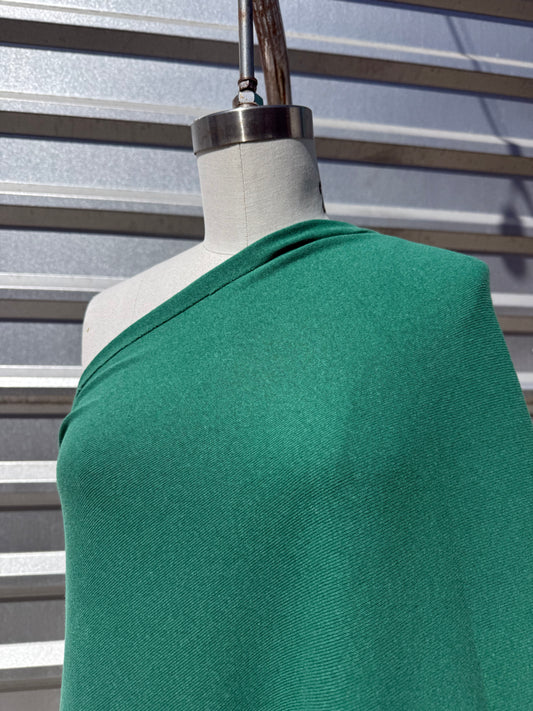 'Fresh Cut Grass' Green Cotton Spandex 1x1 Rib Knit Jersey – Deadstock | Pre-Cut Yardage