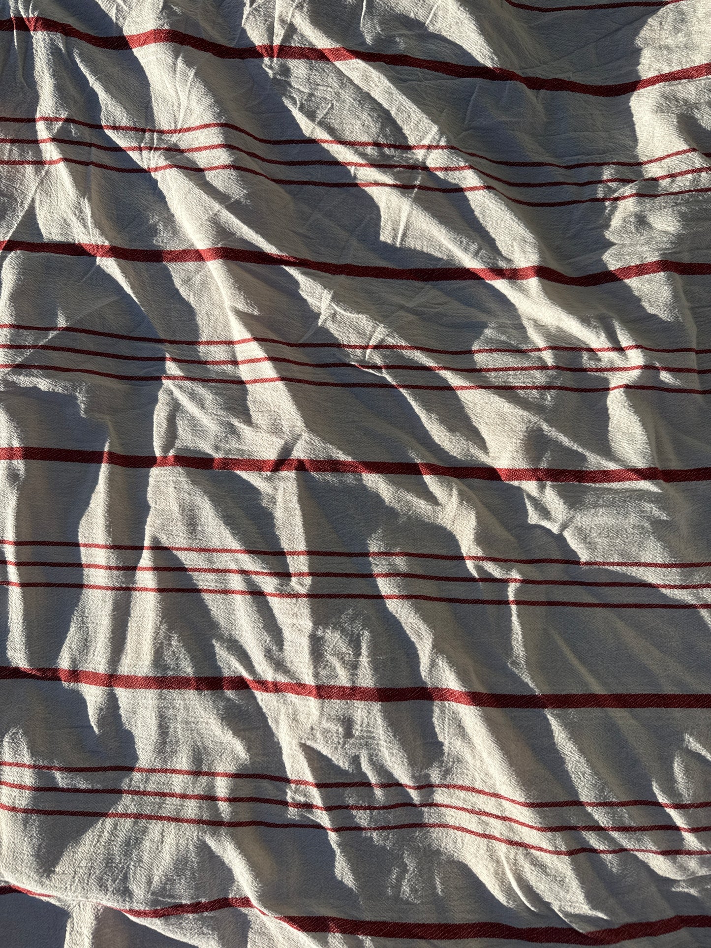 White Red Thin Stripe Cotton Gauze "Tea Towel"