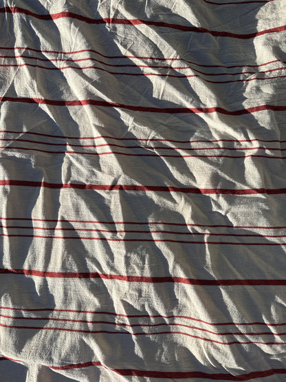 White Red Thin Stripe Cotton Gauze "Tea Towel"