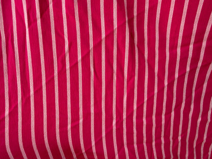 Pink White Stripe Rayon Challis Woven "Pinky Kinky"