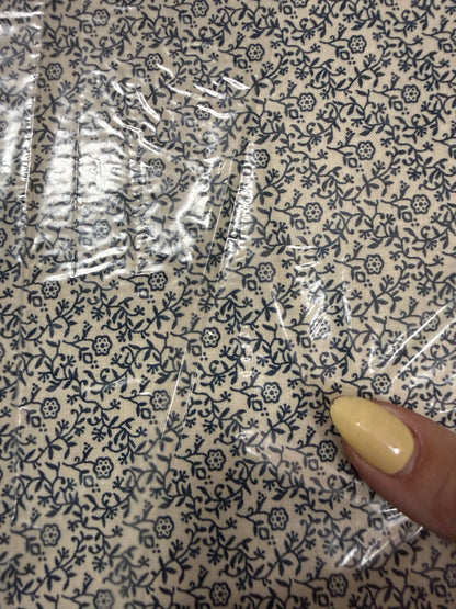White Navy Ditsy Calico Floral Print Quilt Cotton "Mabel”