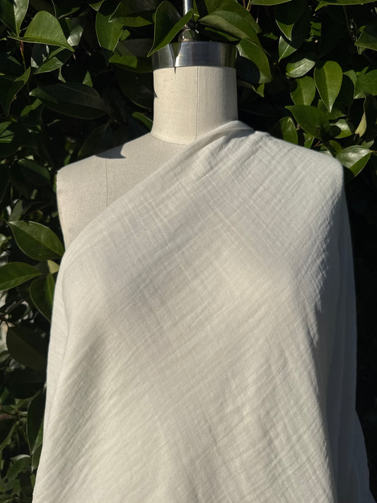 Natural White Double Cotton Gauze Woven "Marshmallow"