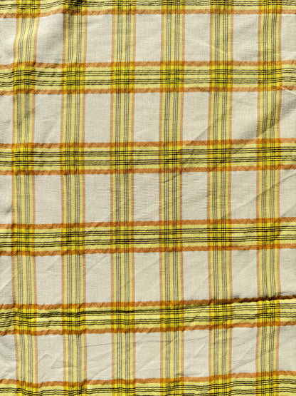 Yellow Orange Plaid Cotton Voile Shirting Woven "Corn Field"