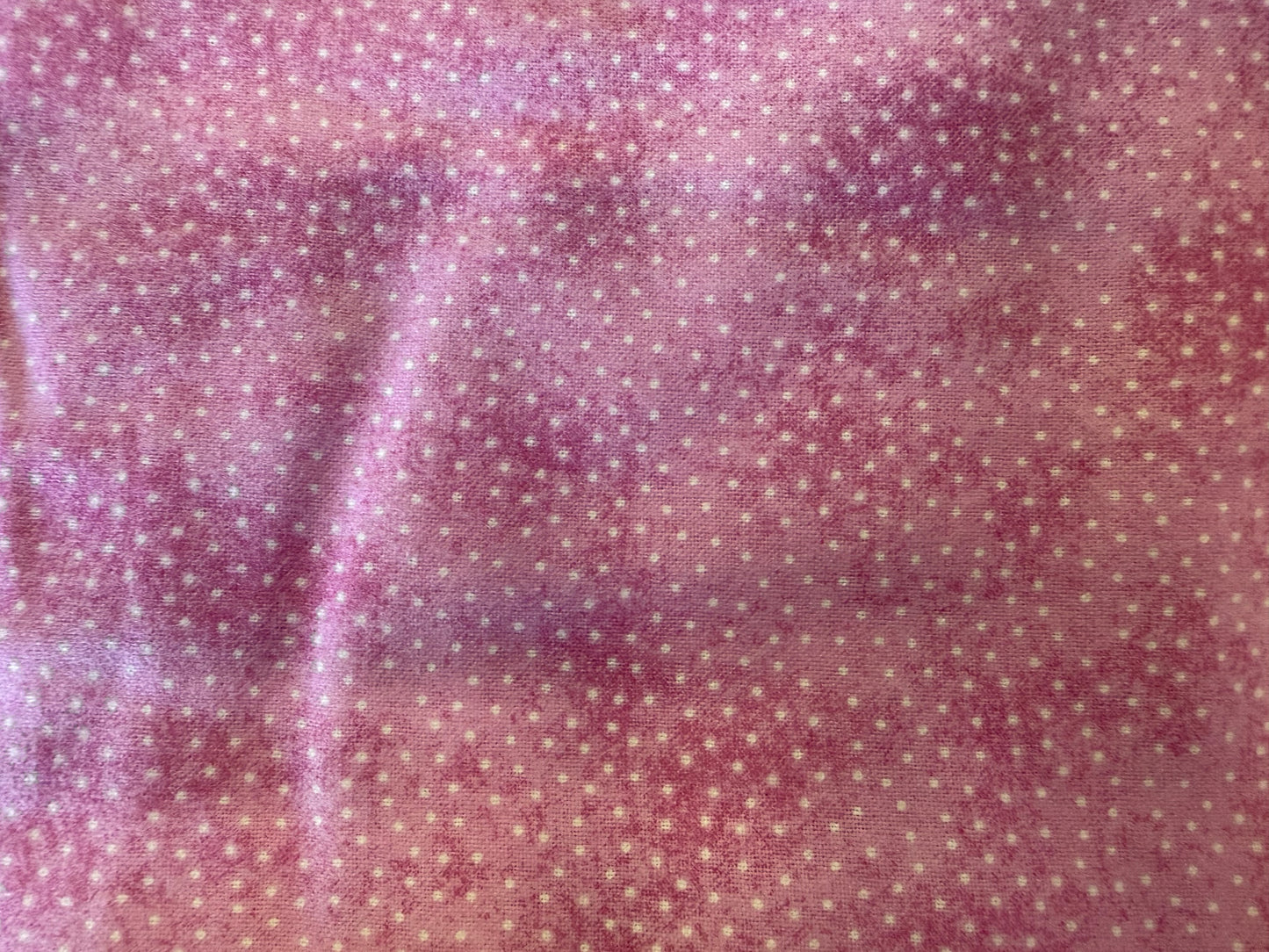 Pink White Mini Speck Polkadot Cotton Flannel “Sweet Pea”