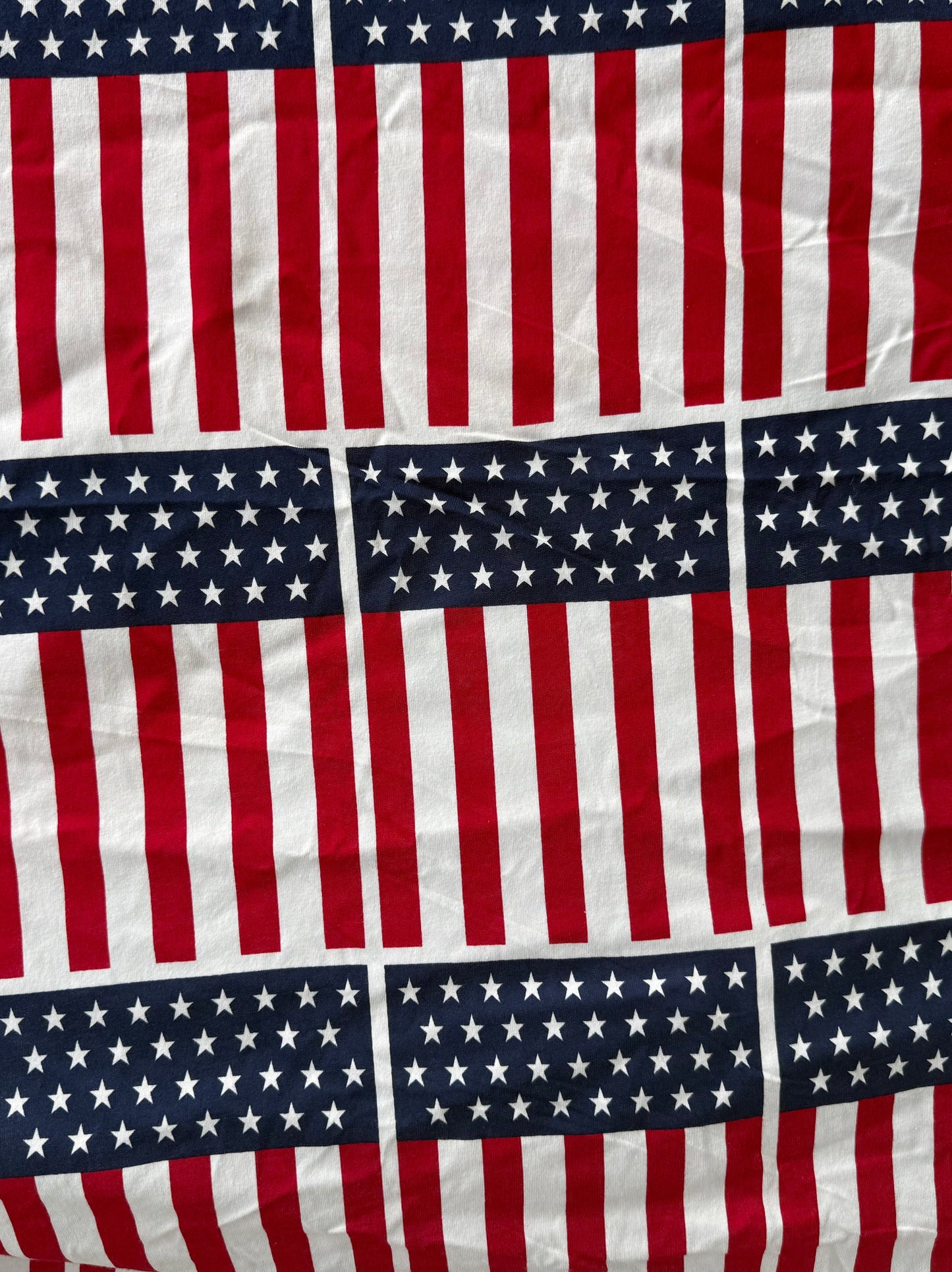 Red Blue White USA Patriotic Star Stripes Vintage Cotton Jersey "Stars N Stripes"
