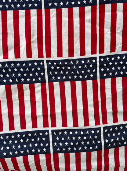 Red Blue White USA Patriotic Star Stripes Vintage Cotton Jersey "Stars N Stripes"