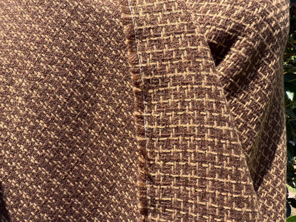 Brown Speck Tan Wool Polyester Flannel "Out With Oli”