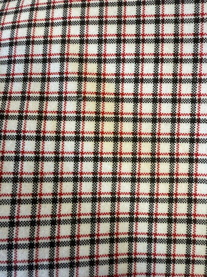 White Black Red Mini Plaid Cotton Flannel Woven “Mountain James”