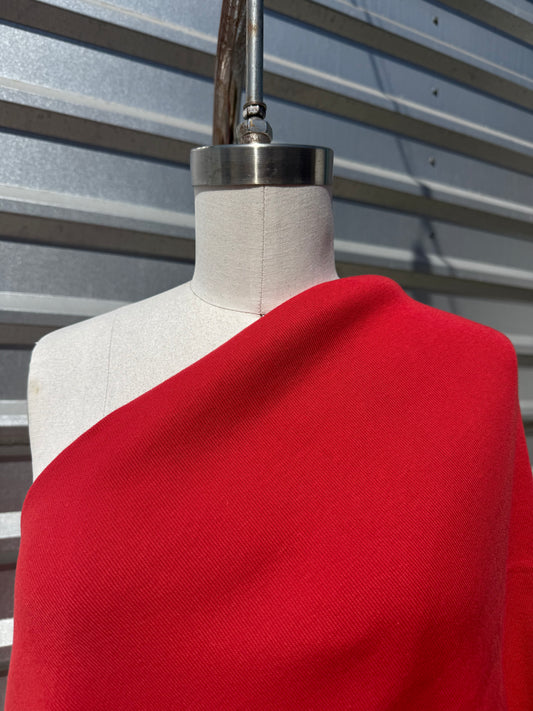 'Roma' Red Cotton Spandex 1x1 Rib Knit Jersey – Deadstock | Pre-Cut Yardage