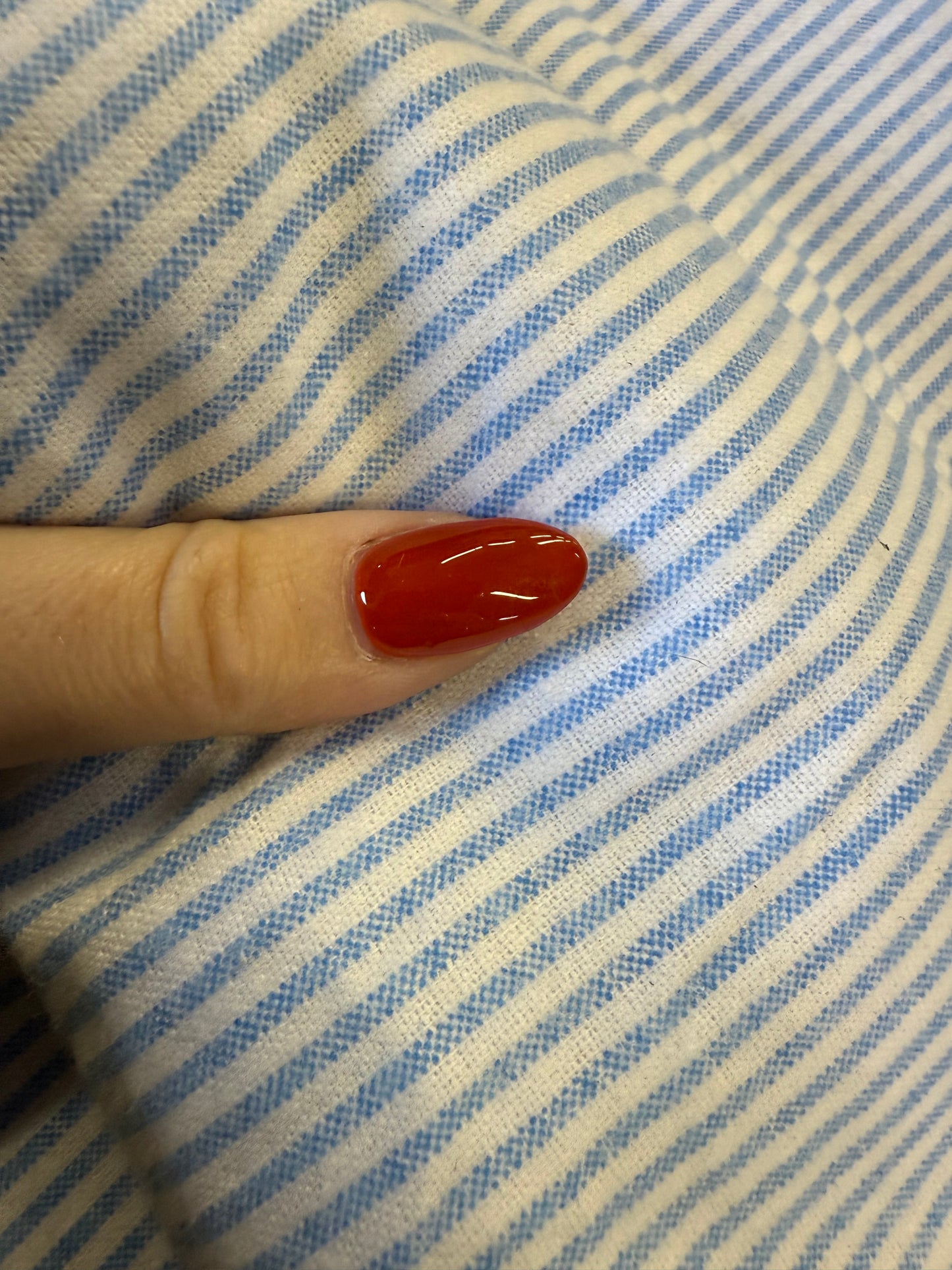 White Light Blue Stripe Cotton Flannel “Riley”