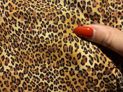 Brown Tan Black Leopard Animal Print Quilt Cotton "Mama Meow”