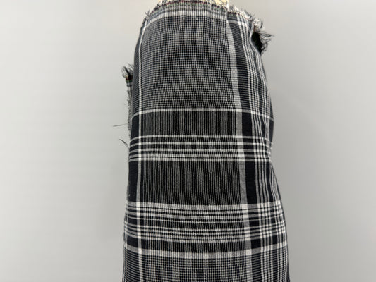 Midnight Alley-Black White Plaid Cotton Voile 20 Yards