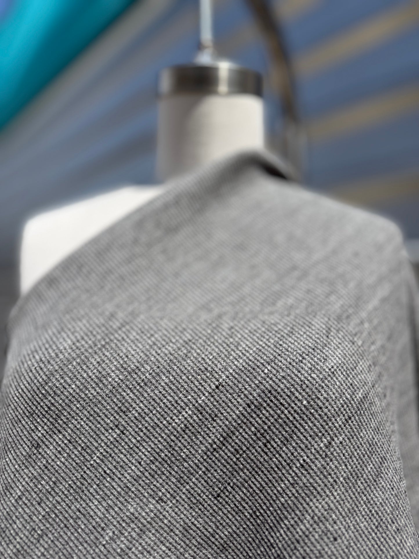 Charcoal Heather Grey Small Cotton Mini Waffle Thermal Knit "Coal Mine"