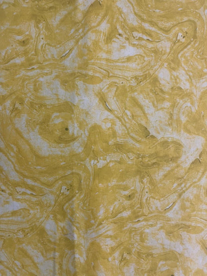 Yellow White Marbled Print Quilt Cotton Poplin Woven "Desert Dunes"