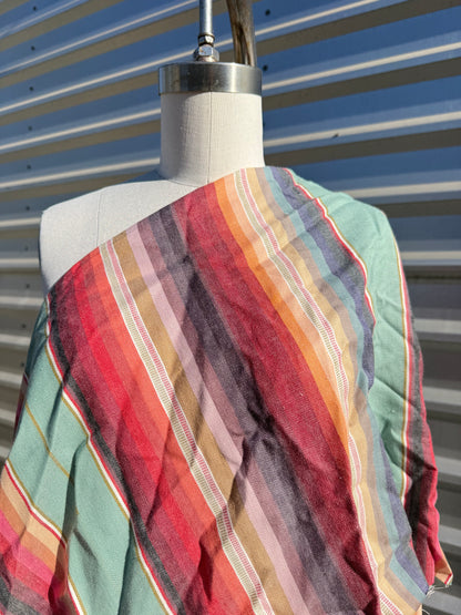 Blue Tan Red Stripe Cotton Woven “Tio’s Chevy”