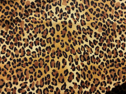 Brown Tan Black Leopard Animal Print Quilt Cotton "Mama Meow”